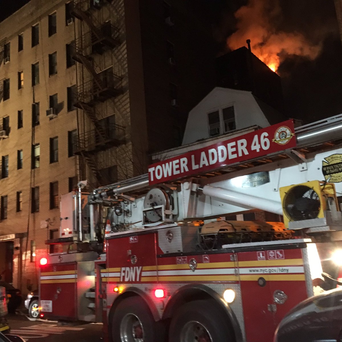 fdny members on scene this morning of a 4-alarm fire 3414 knox