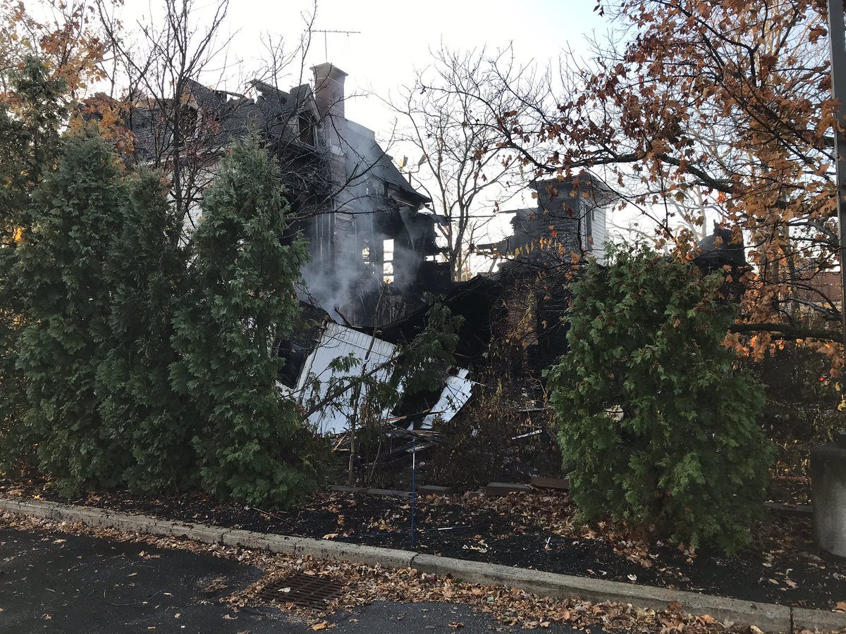 The old Friefofer Mansion on the Lansingburgh side of Waterford Bridge is coming down this morning after early morning fire. 