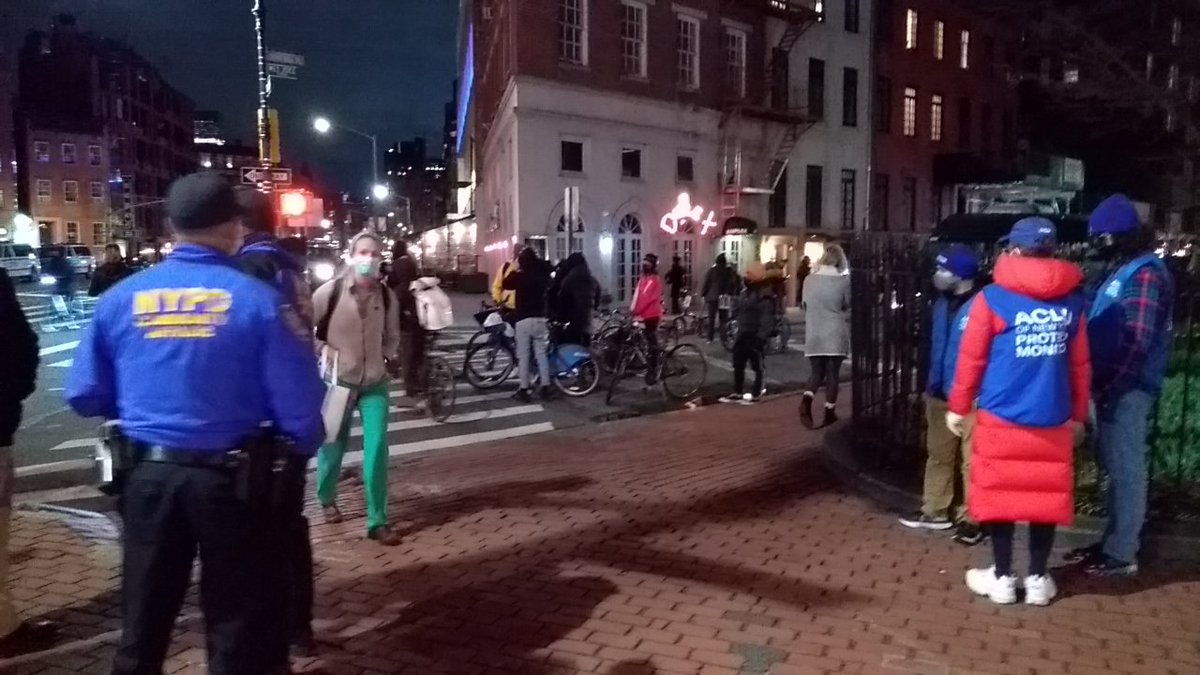 As ~200 marchers and a few dozen visible police get ready to head out for tonight's Stonewall March, Qween Jean reminds the crowd that protecting trans people starts here, in this community.