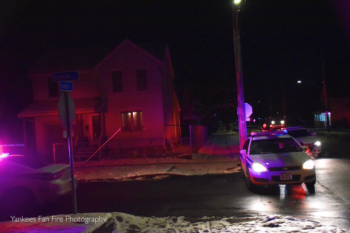 Rochester Police on scene of a shooting on Saxton Street, being assisted by RFD and AMR