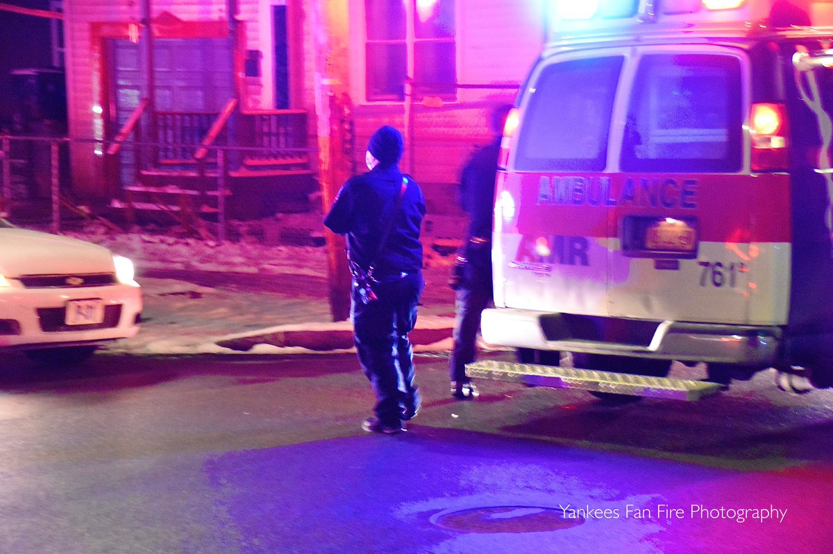 Rochester Police on scene of a shooting on Saxton Street, being assisted by RFD and AMR