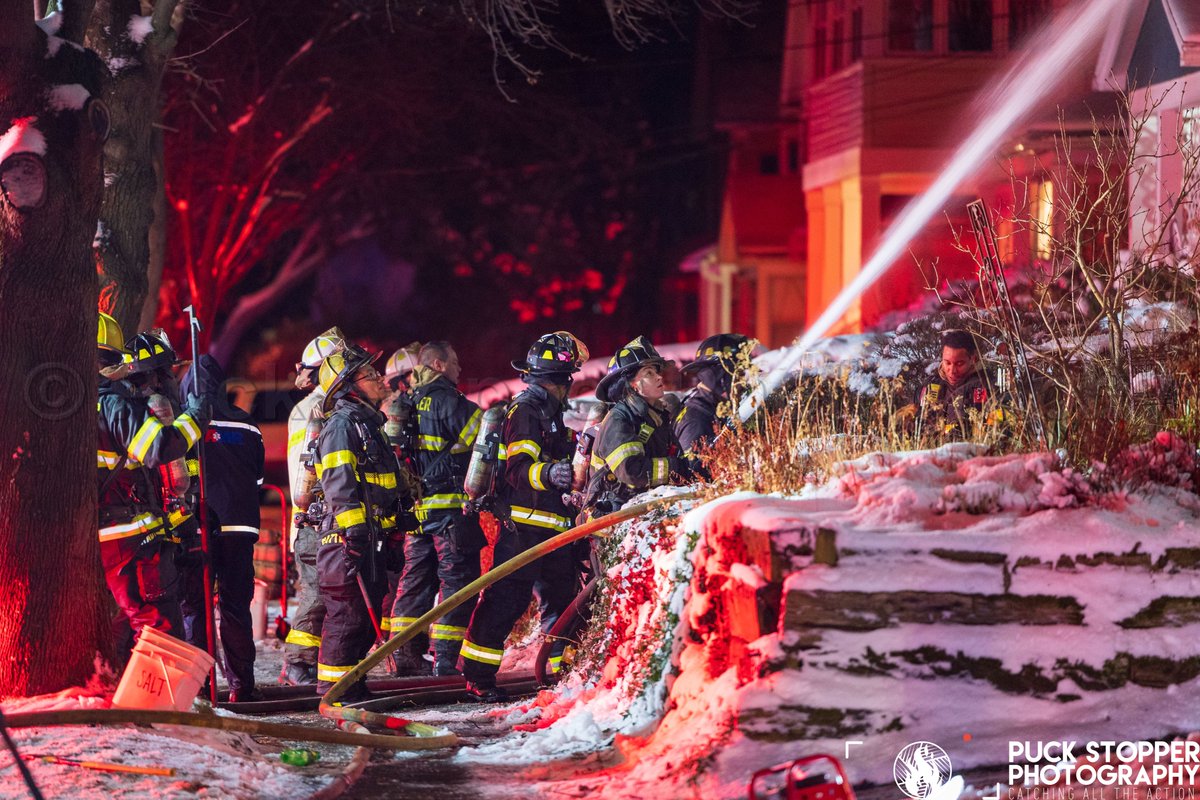 Early this morning Rochester firefighters worked a 2nd alarm fire on Jerold St. Engine 9 arrived to find heavy fire showing from the rear of the home and made a push before being pulled out by command as crews went defensive 