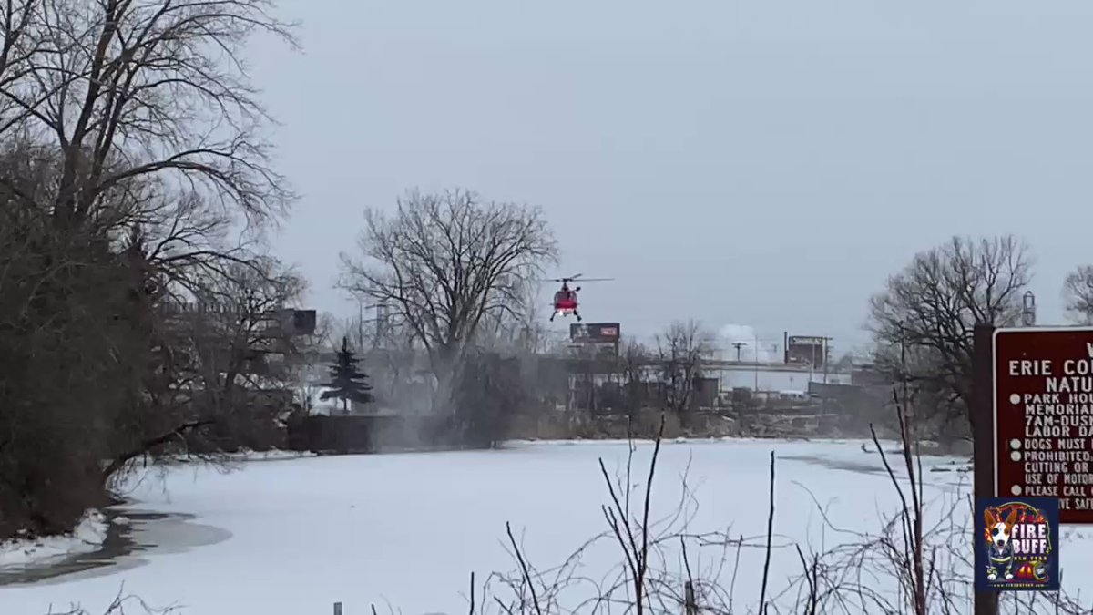 The Erie County Sheriff's Air 1 helicopter searches over the Buffalo River and Cazenovia Creek for Ana Rodriquez, a dementia patient who's been missing in South Buffalo