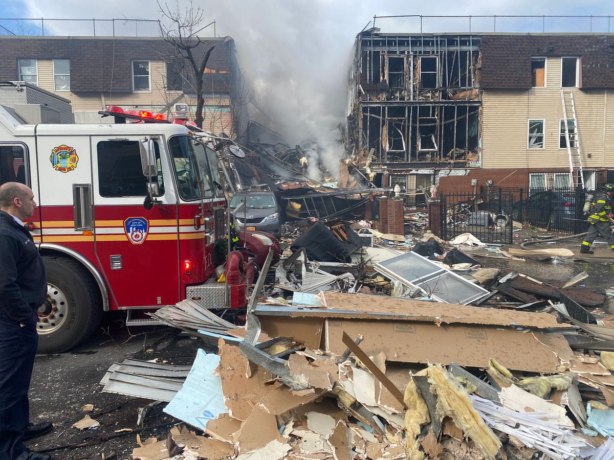 7 hurt, including 3 police officers following an explosion and structure collapse at a Bronx home. At least 2 people sustained life threatening injuries and one death has been confirmed in the incident