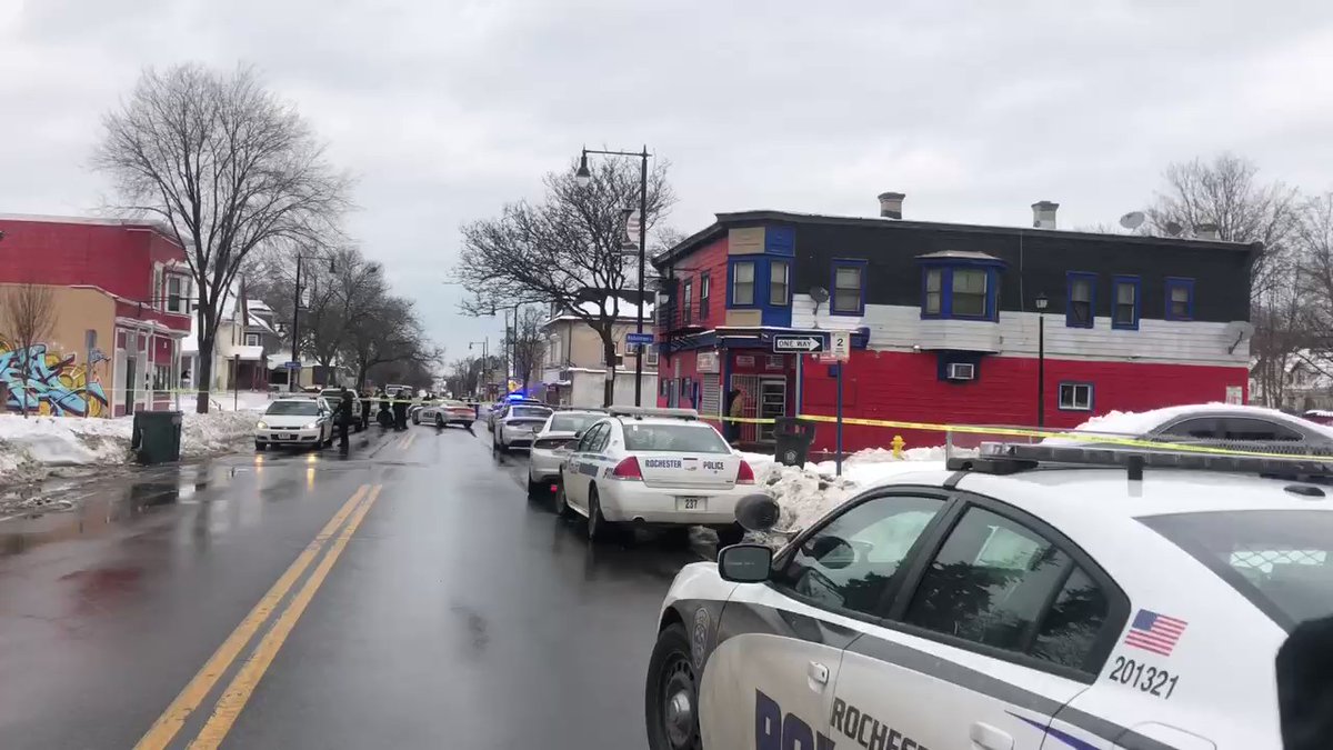 Large police presence at the corner of Rialto and North Clinton Avenue for a shooting. Officers were called to the scene just before noon.