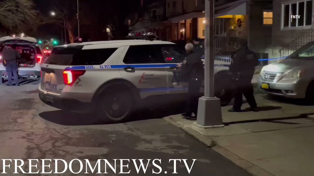 According to NYPD, a man was shot just after 8pm during an attempted home burglary Thursday evening in Bensonhurst neighborhood of Brooklyn.   The suspects fled and police are canvassing the area.   Victim's condition is unknown