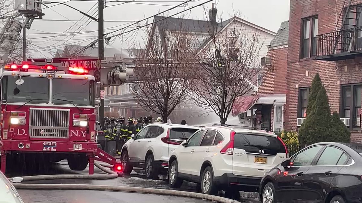 House explosion in Bath Beach Brooklyn. A neighbor says someone smelled gas. And investigation will take place but right now firefighters are still trying to extinguish the blaze