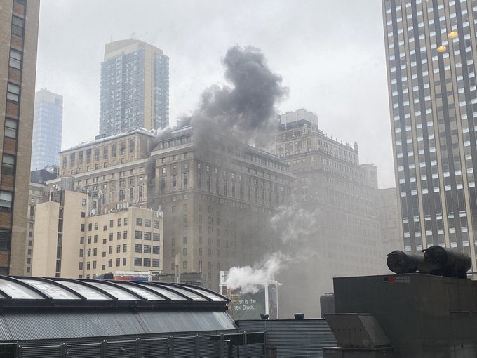 Fire reported at Hotel Pennsylvania in Manhattan New York