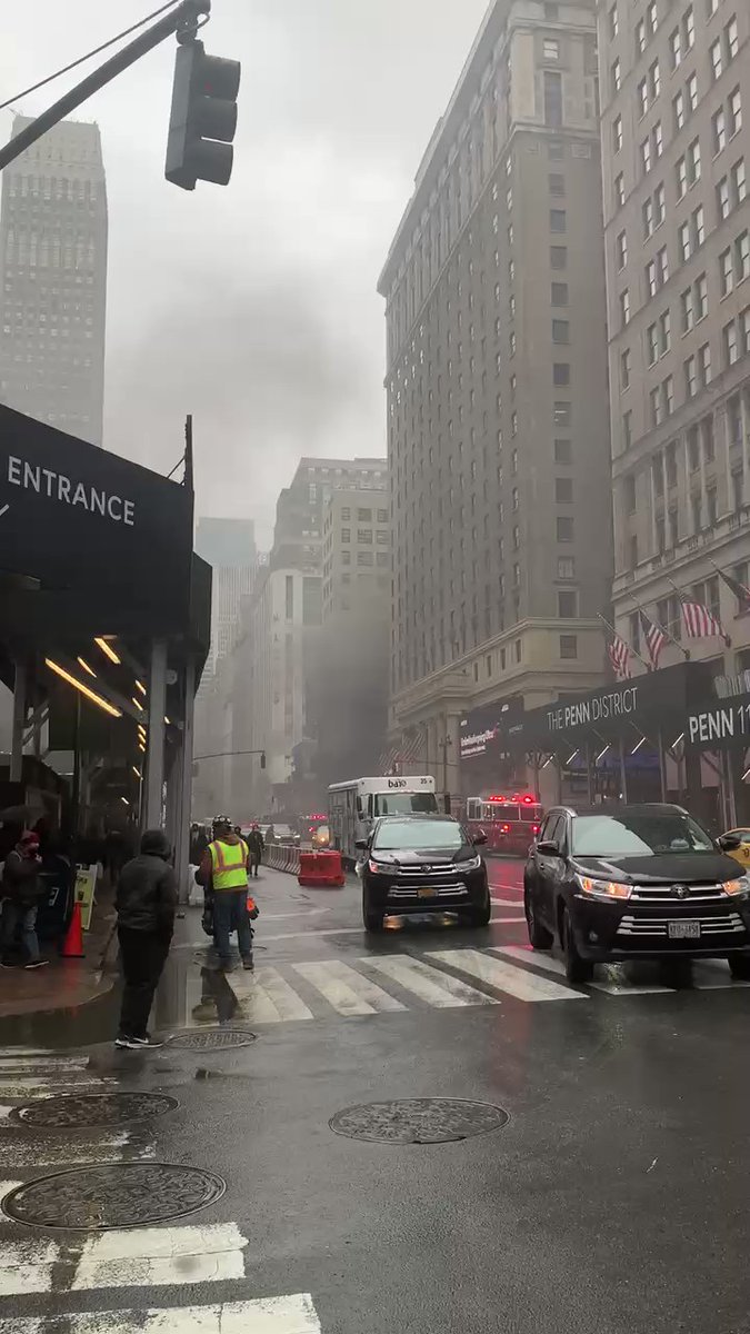 Pretty large fire at the Hotel Pennsylvania across from MSG