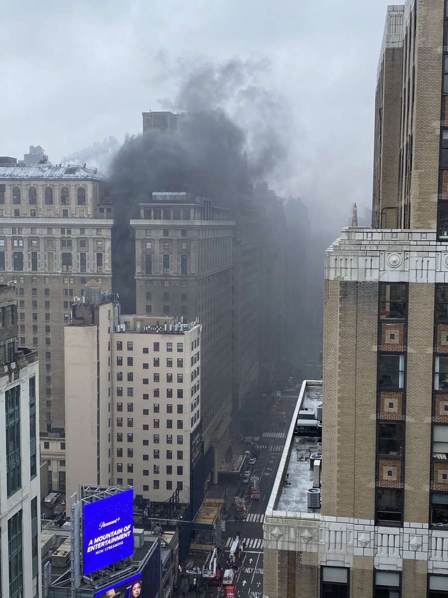 Fire reported at Hotel Pennsylvania in Manhattan, New York. Interior demolition of the building began last week after closing in 2020 during the Covid-19 lockdown. It's unknown if anybody is inside at this time.