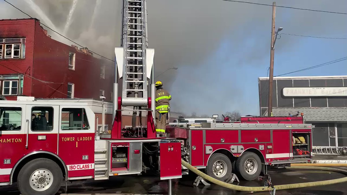 Huge fire at 159 Conklin Ave. in Binghamton. There are no injuries, everyone has been evacuated from the building. I will have a full report at 12News at noon and there's also a full story on our website