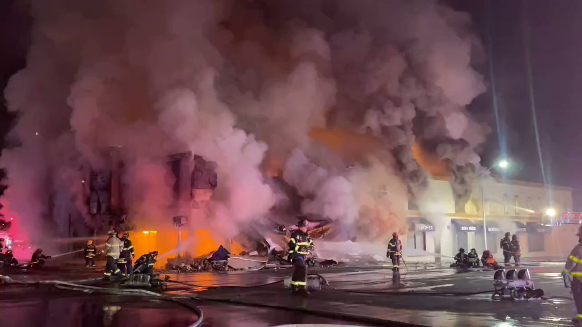 Major fire on Long Island- Rockville Centre. A 12,000 gas tanker overturned into a building then burst into flames. Burning gasoline went into the sewer & is burning for blocks. PAPD is sending crash trucks from JFK