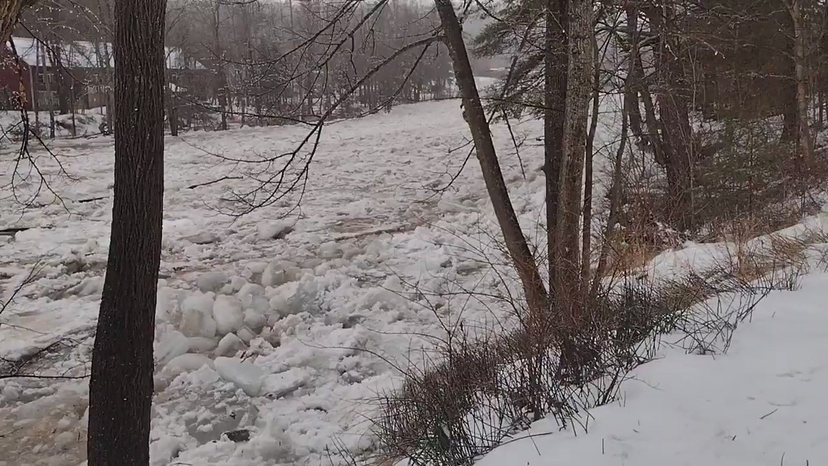 Au Sable Forks who says this ice jam is one of the worst he's ever seen.