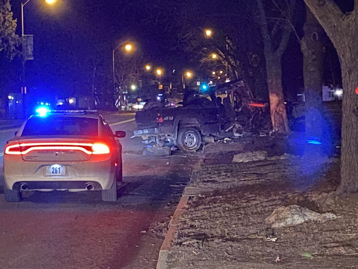 Single vehicle accident on Lake Ave in Charlotte. Two people were trapped and were extricated by RFD. They were taken to the hospital with serious injuries. The driver of the vehicle fled the scene. Lake Avenue is currently shut down