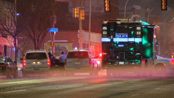 A portion of State Street is shutdown for an investigation. RPD Command van on scene