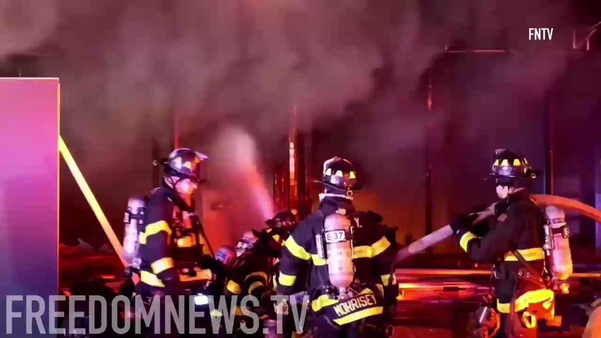 Early Sunday Firefighters in Manhattan responded to a vacant commercial store fire at 480 Lenox Ave. The fire quickly spread & crews are battling a heavy 3-Alarm fire, first reported at 5am. Injuries unknown at this time  movie_camera: Dakota Santiago (