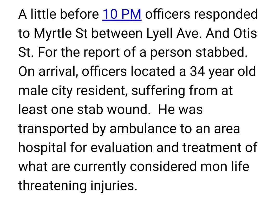 Man stabbed on Myrtle St last night