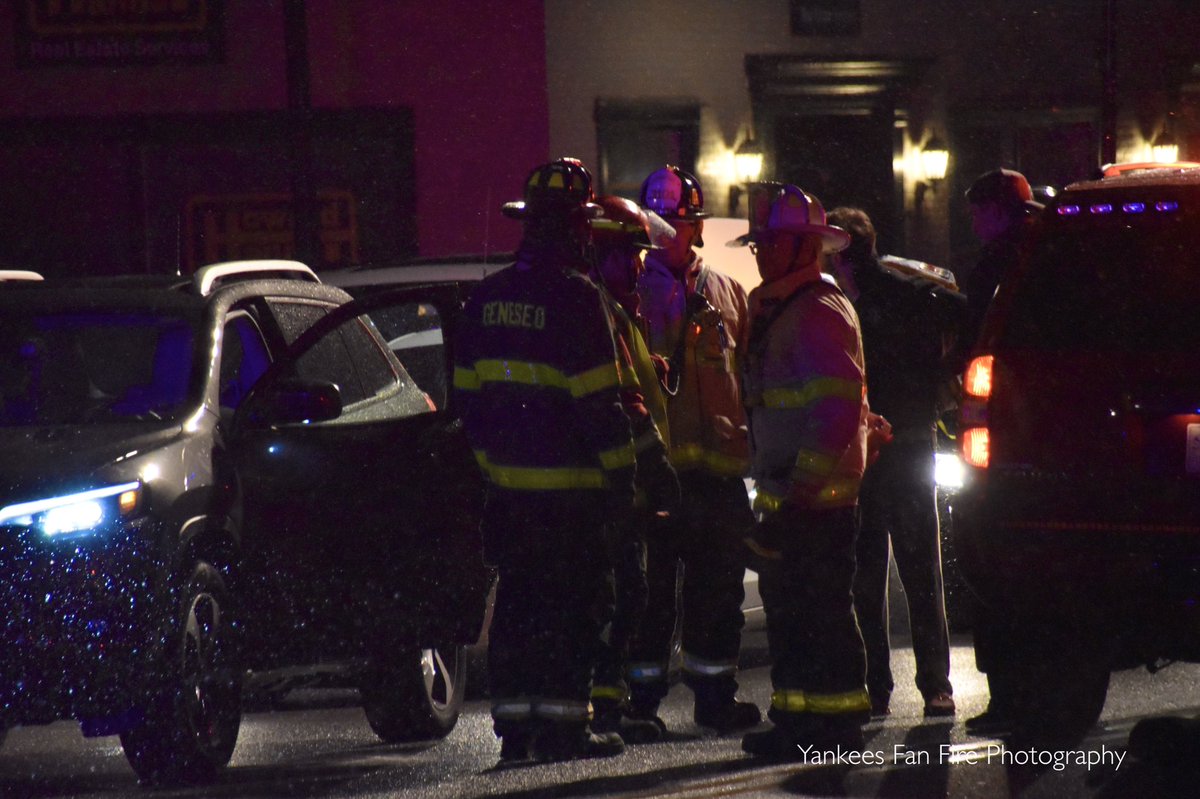 Multiple agencies, including Geneseo Police, Fire, and the Livingston County Sheriff's Office on scene of a pedestrian struck MVA on Main Street in Geneseo