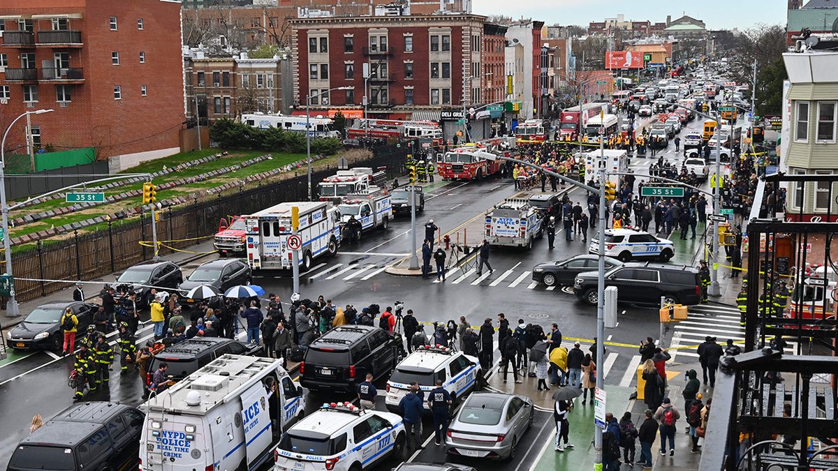 28 victims are being treated at area hospitals after a gunman threw smoke bombs on a subway car in Brooklyn before opening fire in the area of rush hour