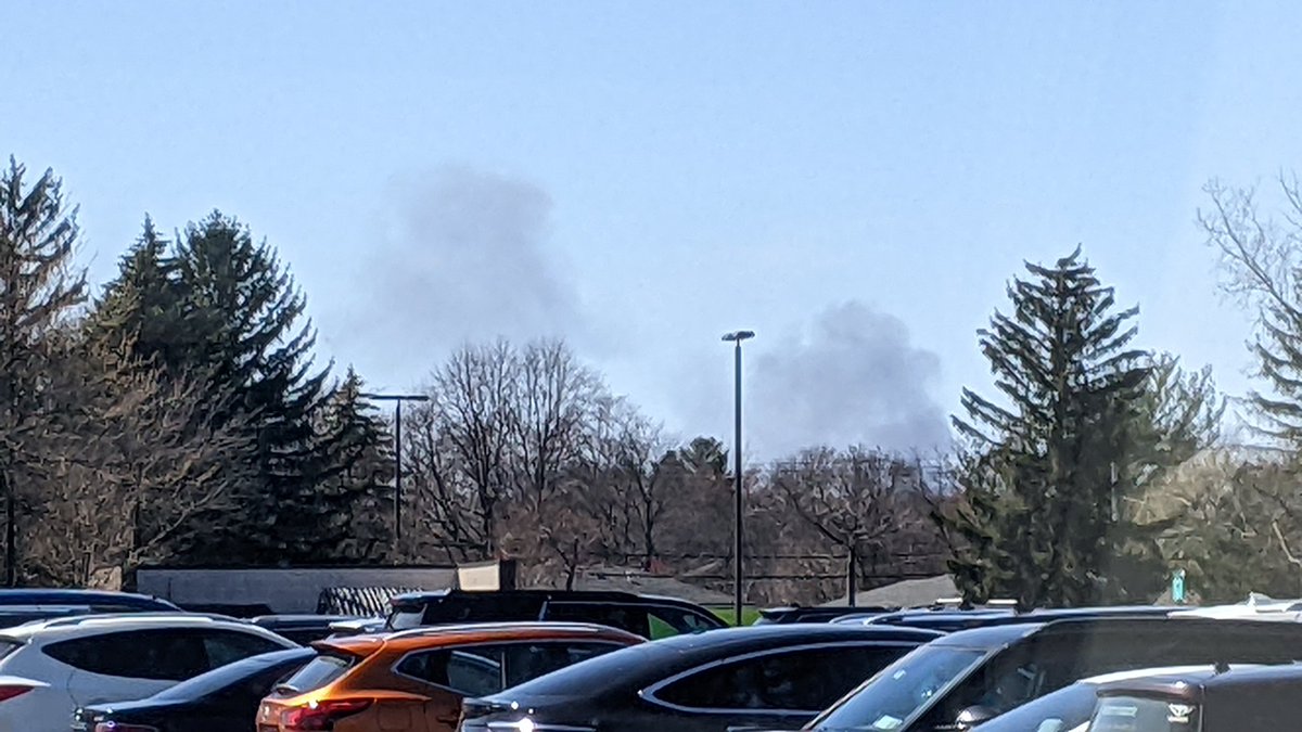 Smoke visible all the way from Brighton. This looking towards the airport