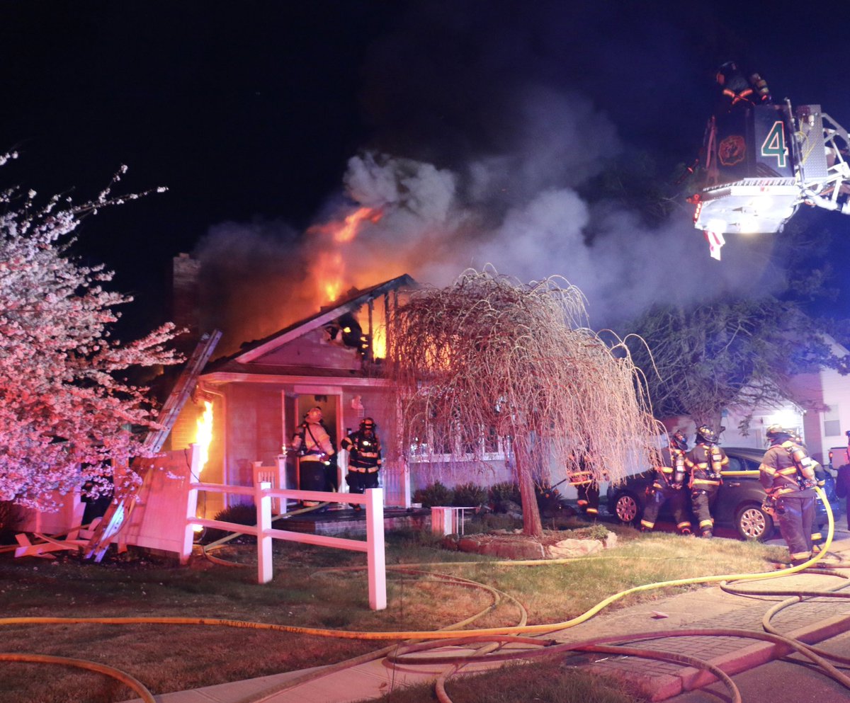 Copaigue NY: Firefighters from multiple area departments responded to a house fire on Dante Place, shortly before 11pm, Tuesday night. No serious injuries were reported. The cause of the fire is under investigation by officials