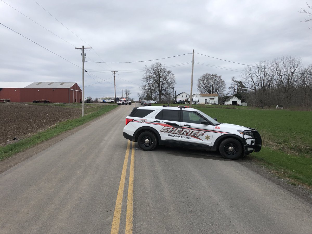 Pictures from the scene of a deadly helicopter crash in Elba, Genesee County.  Scene is just over that hill.  