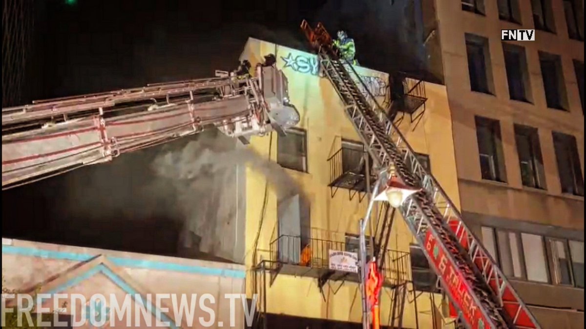 A 5th Alarm was requested and Firefighters were evacuated from a section of the building for a possible building collapse. The fire started in the basement of a restaurant in Chinatown NYC 