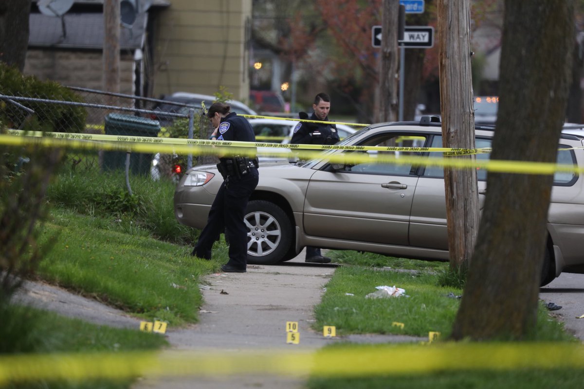 Rochester police crime technicians investigate a shooting on Remington St.  A portion of Remington is closed between Weaver and Oscar Sts.while the investigation is under way