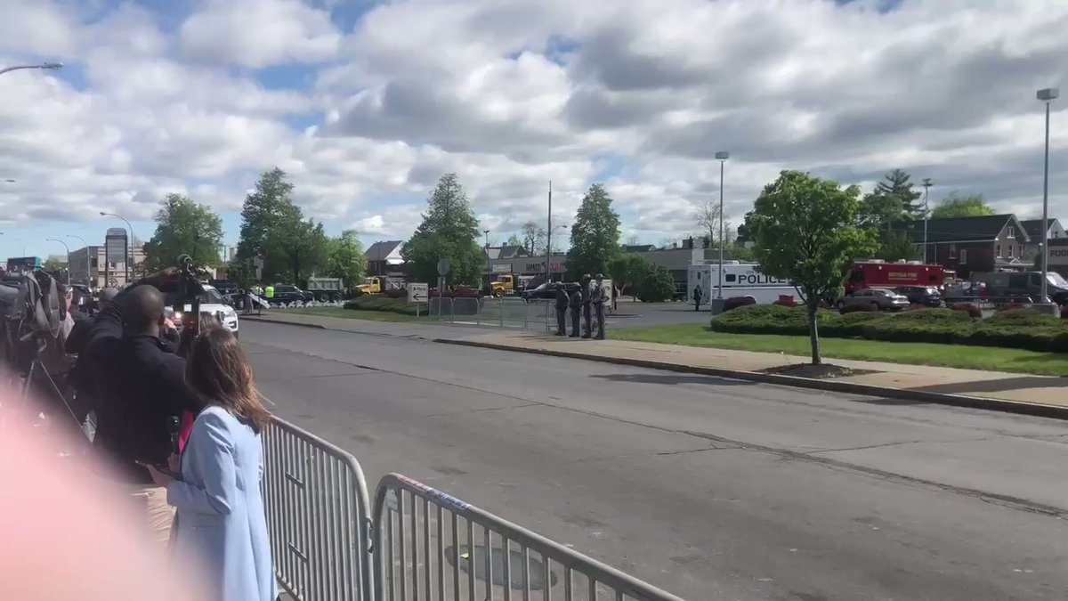 President Biden and First Lady Dr. Jill Biden just left the scene of the Tops supermarket in Buffalo where that horrific mass shootout took place on Saturday. He's expected to meet with victims families at a community center later today.