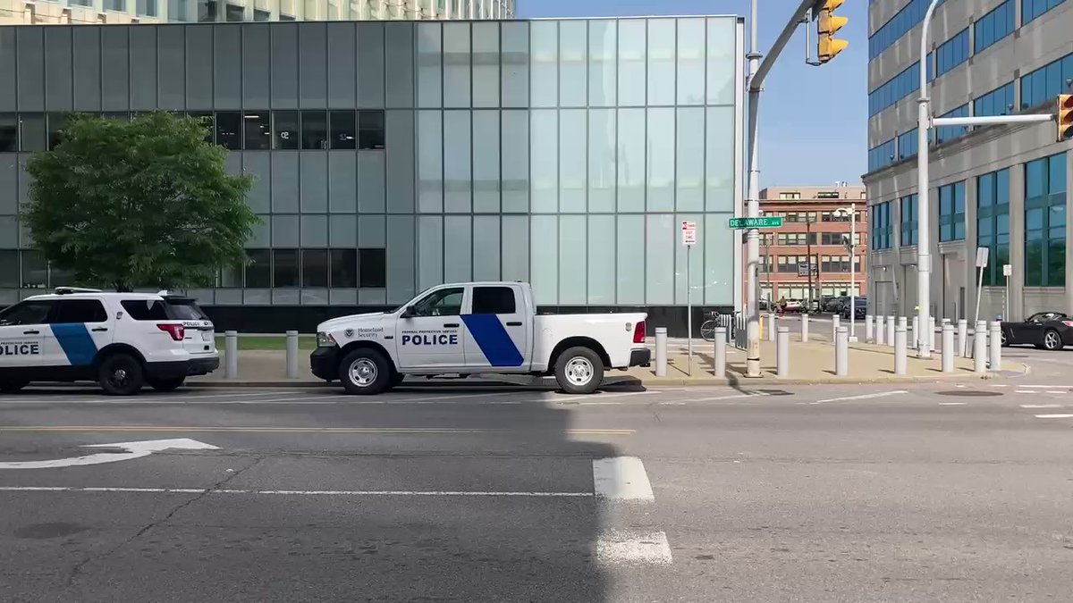 Heavy security outside US Courthouse in Buffalo as we wait for first federal court appearance for Buffalo shooting defendant