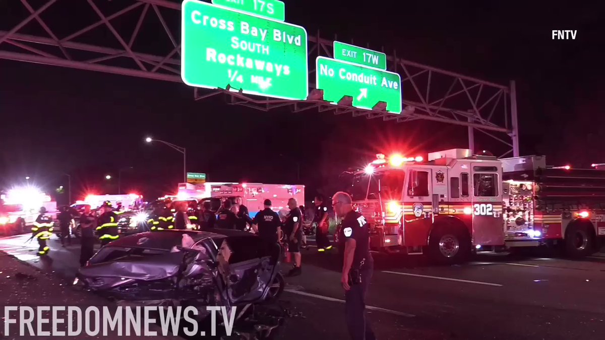 A multiple vehicle collision was reported where at least 3 people sustained critical injuries during a crash on the Belt PKWY Westbound, near exit 17N. The Belt Parkway was shut down for an investigation.