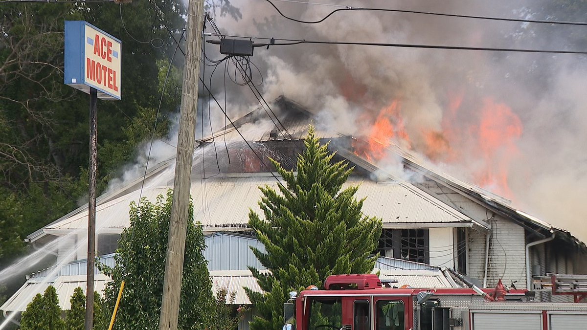 One woman burned, @bham_fire fighter hospitalized for heat exhaustion after flames destroy Brighton's Ace Motel