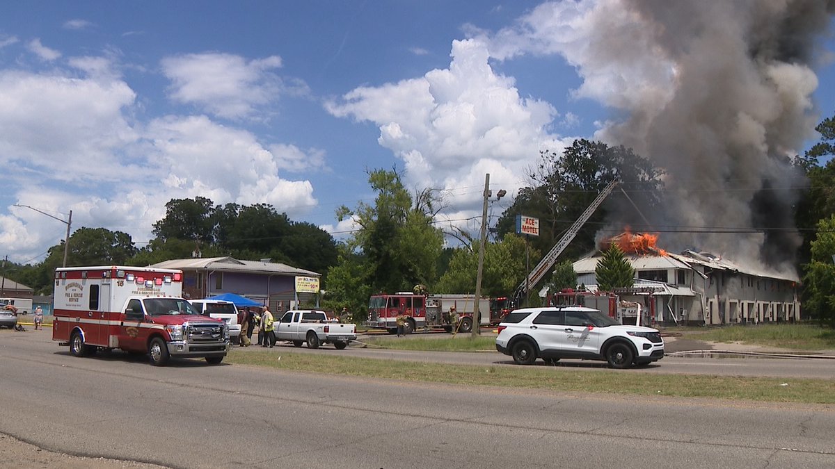 One woman burned, @bham_fire fighter hospitalized for heat exhaustion after flames destroy Brighton's Ace Motel  