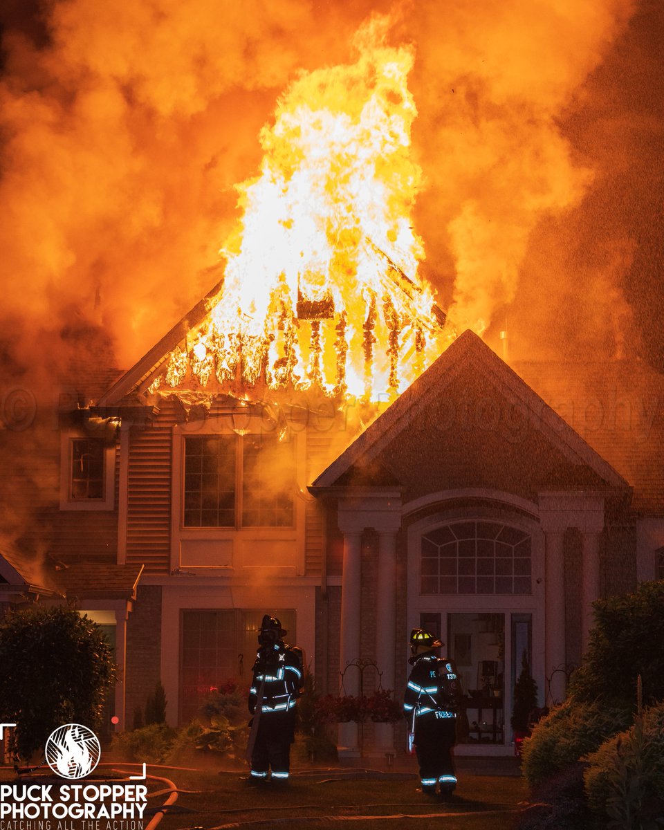 Fairport firefighters with mutual aid worked a house fire on Olde Prestwick Way. Companies faced heavy fire in the rear on arrival extending into the attic