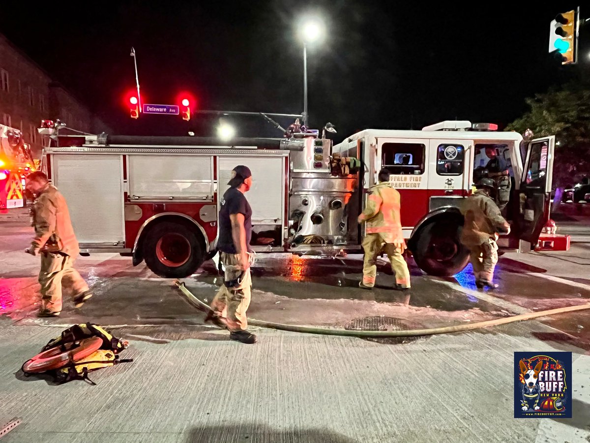 Buffalo FD Engine 1 was stolen from Main & Huron Streets then recovered at Delaware &amp; Allen Street with some damage and the brakes on fire