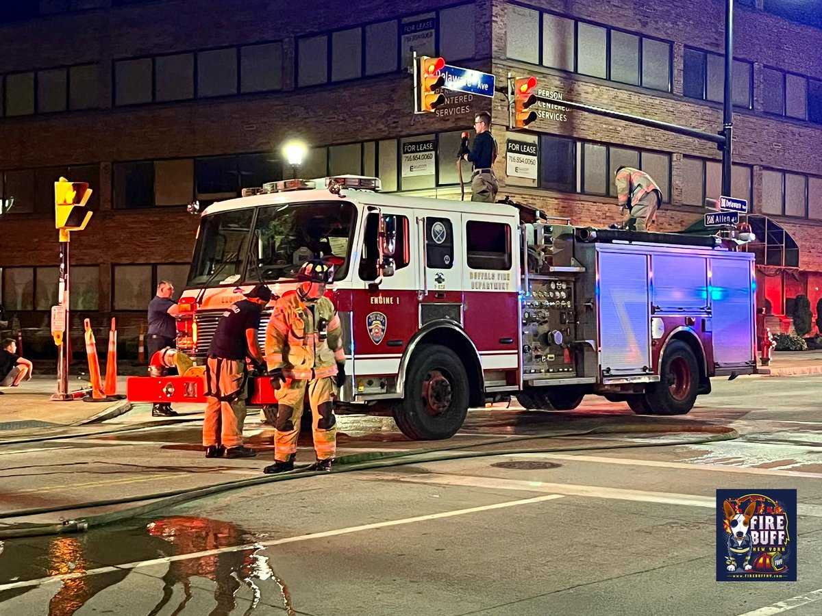 Buffalo FD Engine 1 was stolen from Main & Huron Streets then recovered at Delaware &amp; Allen Street with some damage and the brakes on fire