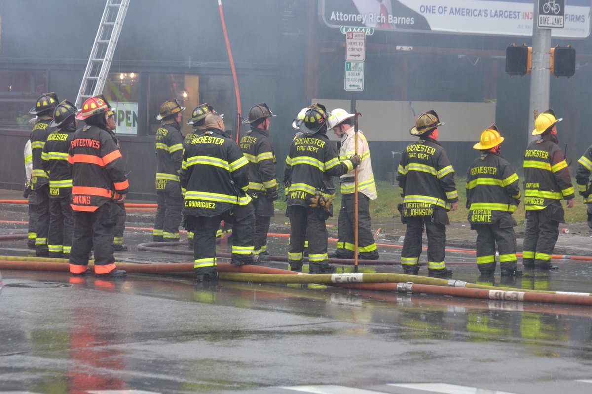 @RFDPIO1 FFs continue to work a 3 alarm house fire on E Main St and Alexander St this morning. Flames still visible from eaves 2 hours after the original 911 call. RFD was here last Friday for a house fire after a car caught fire and extended into the house