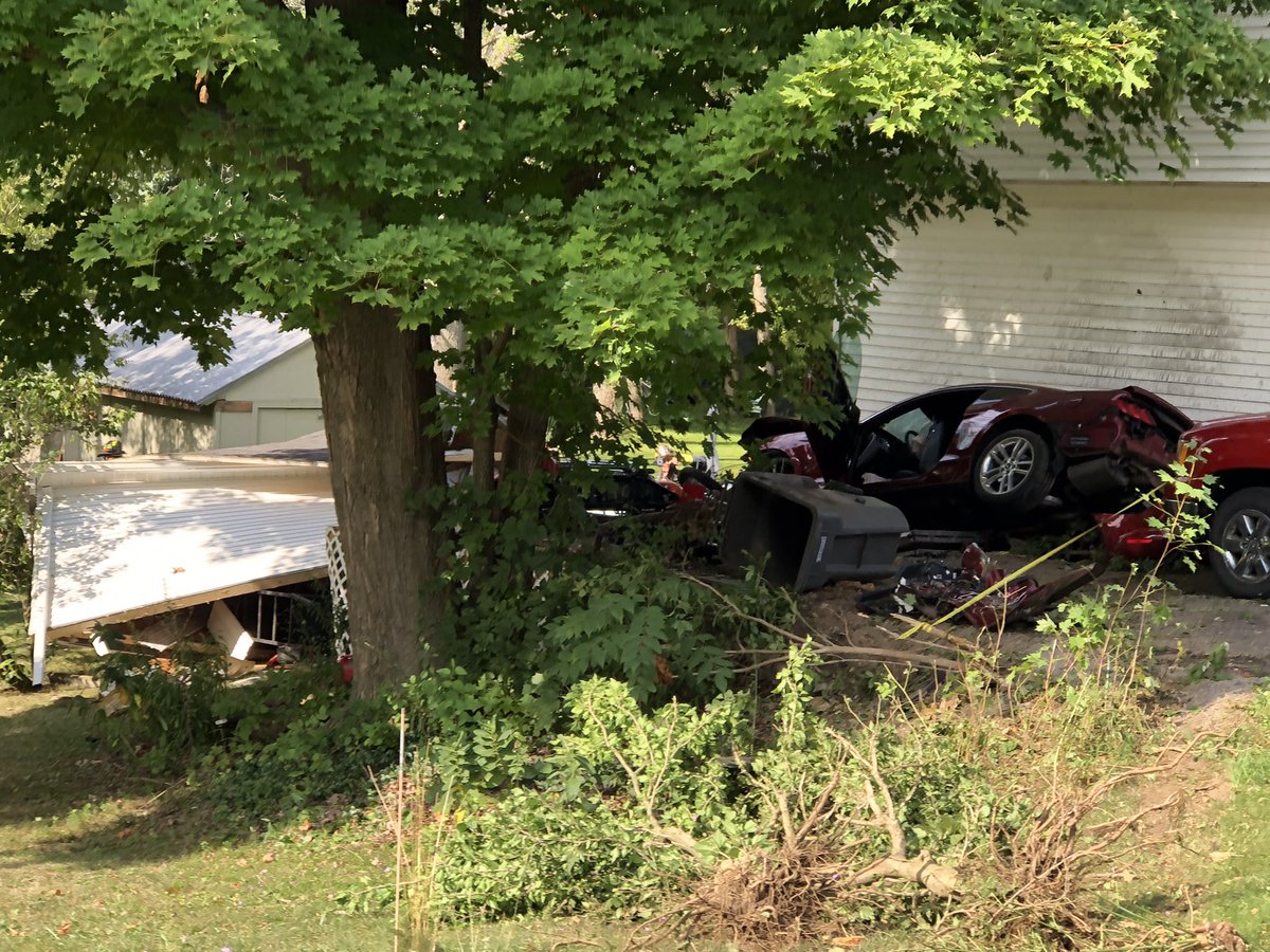 Driver crashed into parked cars and hit this home on Ridge Road in W Webster this morning. Crash victim taken to the hospital  