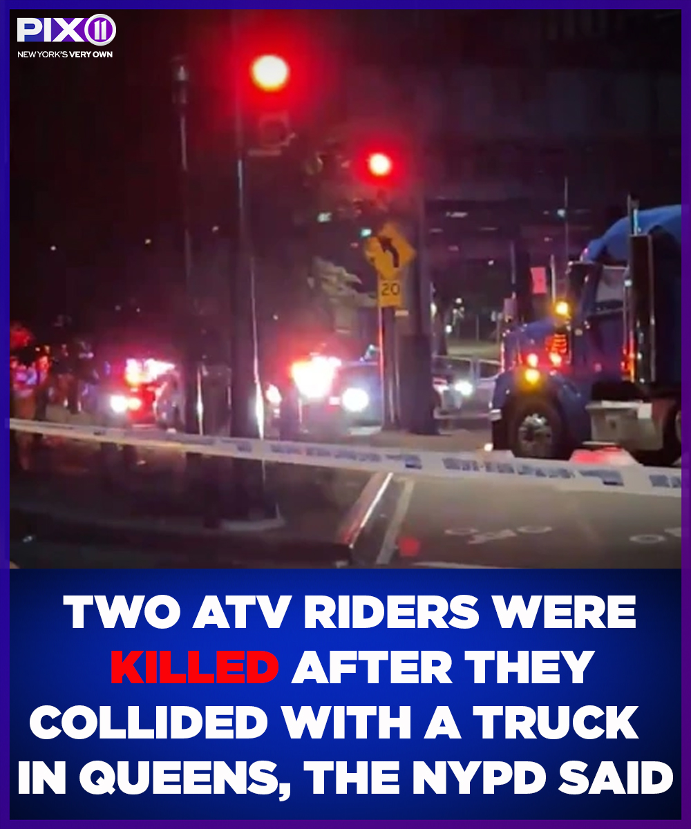 Two men riding an ATV were killed in a collision with a truck early Friday morning in Long Island City, according to authorities.  The ATV crashed into the side of the truck near Queens Plaza South and Jackson Avenue around 1:40 a.m-PIX11 News