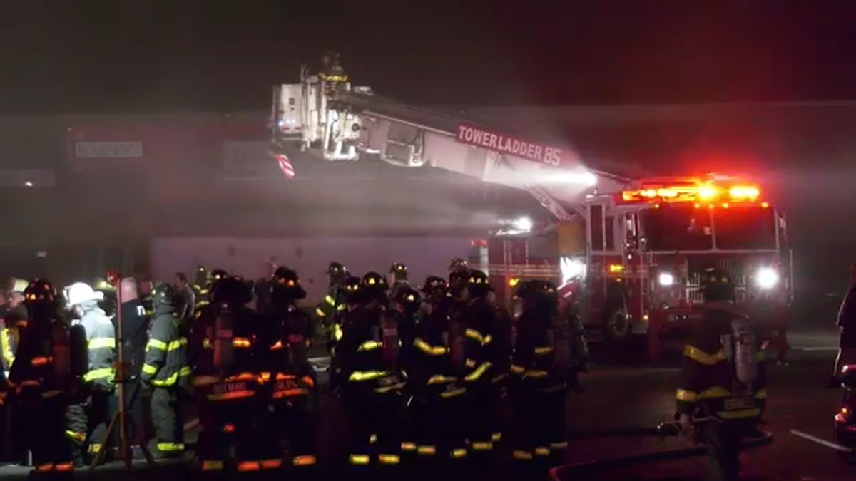 1 firefighter hurt as flames burn through businesses on Staten Island