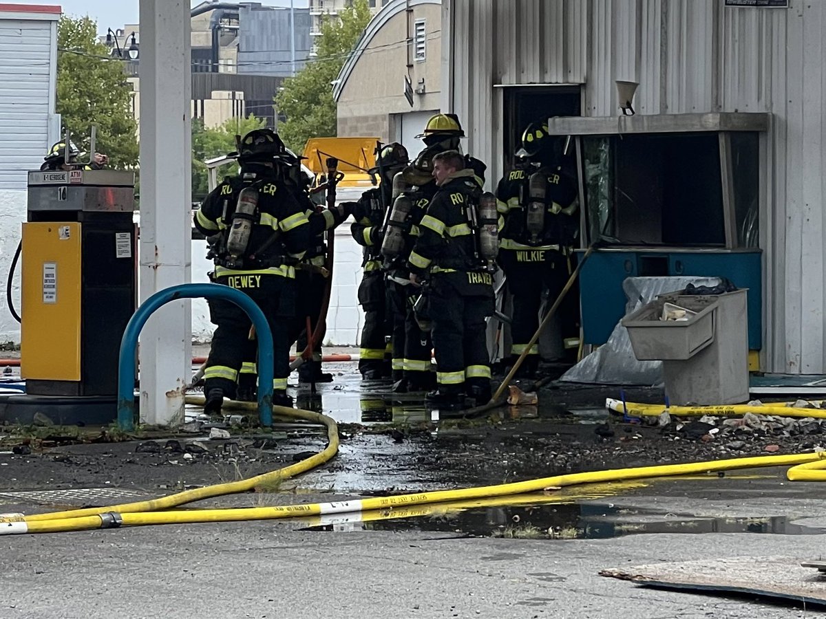 Rochester firefighters are at the 300 block of West Main with a working fire at a gas station. 