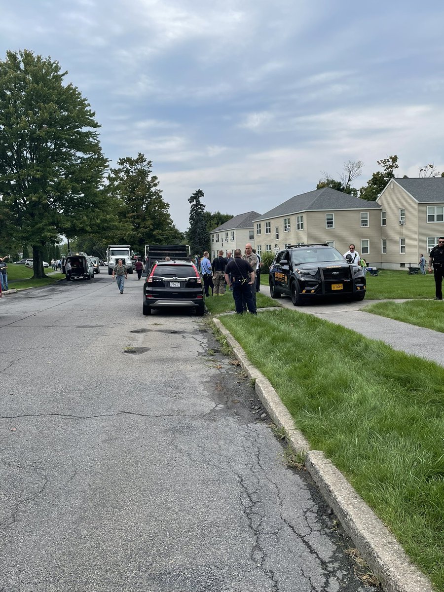 Schenectady police and fire officials and emergency crews on scene of what appears to be a meth lab at one of the apt units at the Netherlands Village apartments. Sheriff's deputies made the discovery when they went to serve the tenant(s) with an eviction notice round 10 a.m