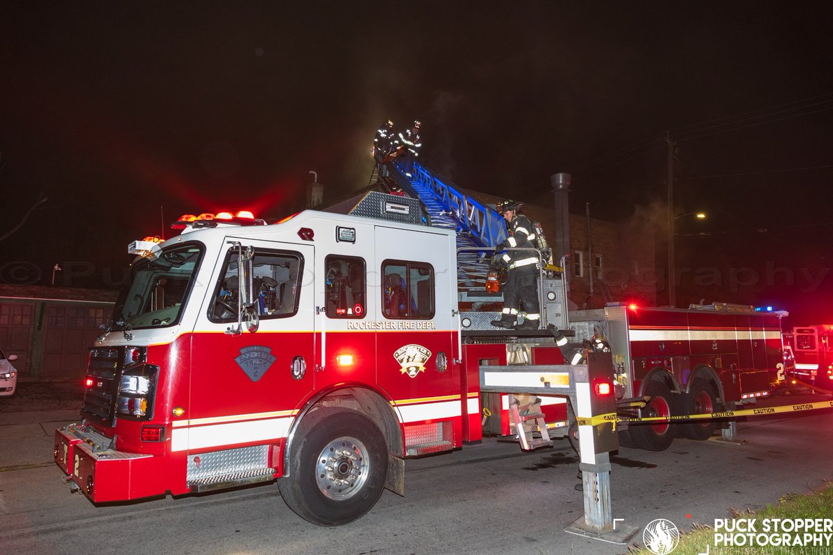 Last evening Rochester firefighters worked an apartment fire in a two story taxpayer on Dewey Avenue. Crews arrived to find heavy smoke and fire showing but were able to keep the fire from spreading 