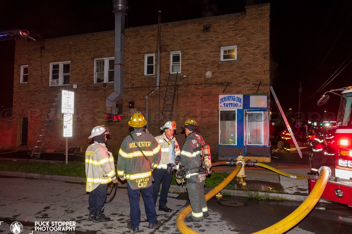 Last evening Rochester firefighters worked an apartment fire in a two story taxpayer on Dewey Avenue. Crews arrived to find heavy smoke and fire showing but were able to keep the fire from spreading 