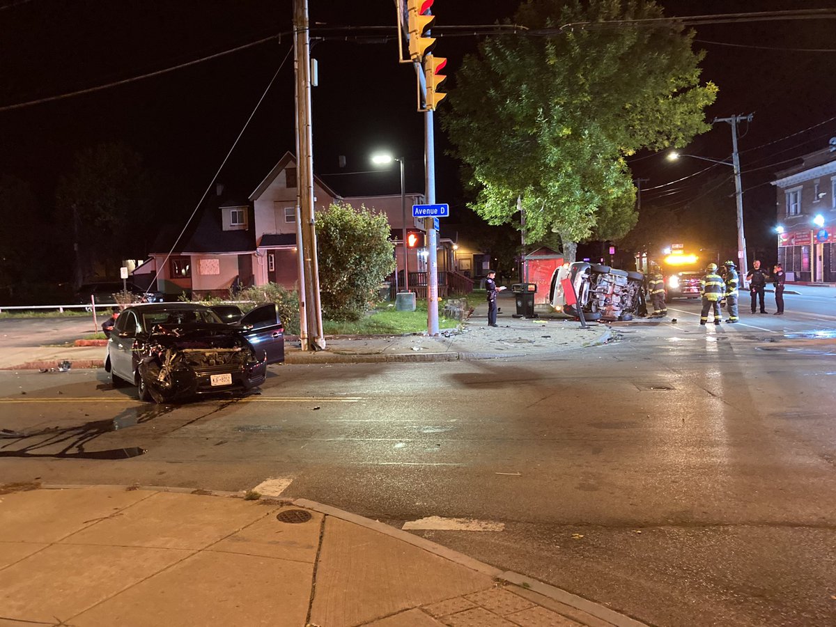 Heavy response to a car crash at the intersection of Avenue D and Joseph Ave in the city late last night.  At least two people were seen taken away in separate ambulances 