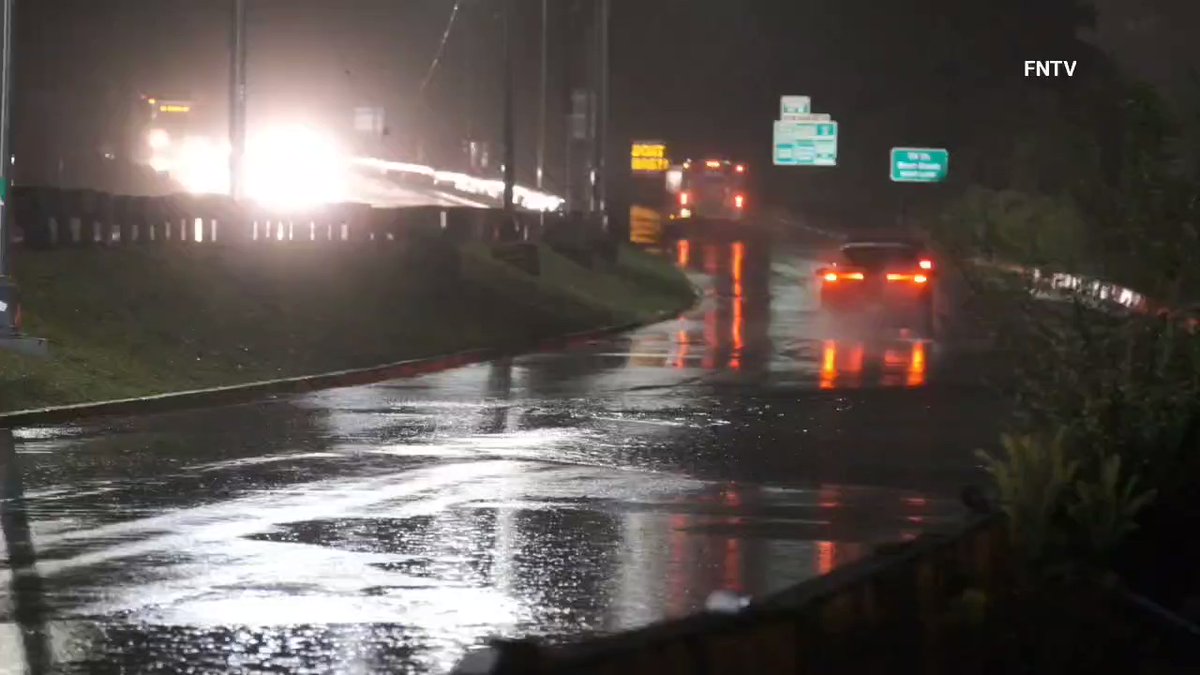 Henry Hudson Parkway southbound is partially flooded near 96th St. exit ramp and southbound roadway in NYC