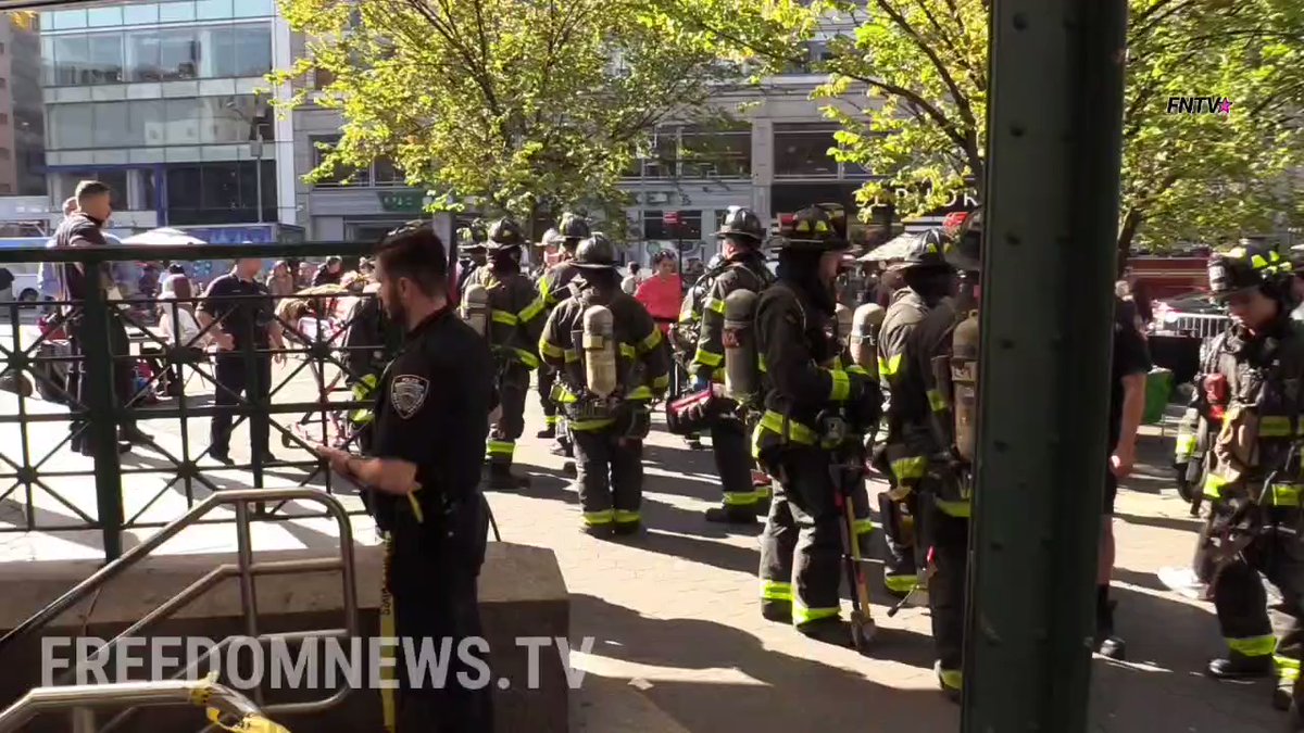 Evacuation at Union Square subway in New York City after somebody sprayed a substance, causing people to vomit and cough