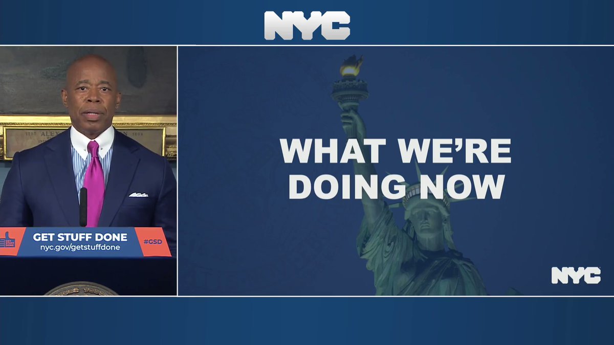 .@NYCMayor Adams declares a state of emergency over the number of migrants continuing to arrive in NYC from the southern border amid the ongoing crisis. He says around 17,000 have been bused to the city since April of this year