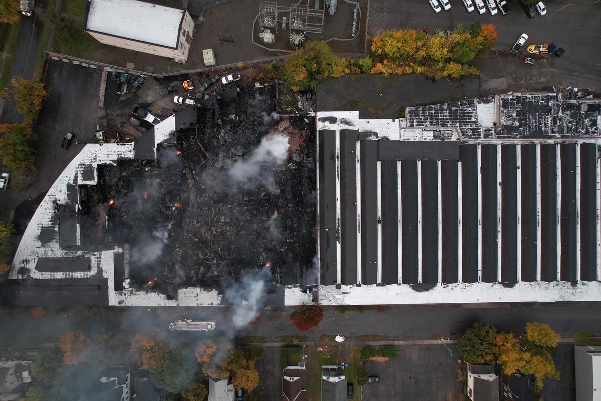 Some of the aftermath of last nights fire at Leighton Ave / Greenleaf St. North End of building gone, South End saved by firewall and firefighters 