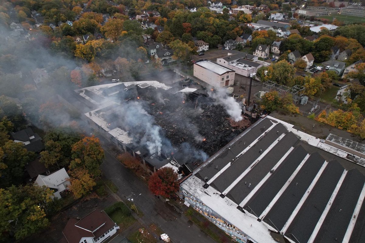 Some of the aftermath of last nights fire at Leighton Ave / Greenleaf St. North End of building gone, South End saved by firewall and firefighters 